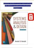 SOLUTION MANUAL For Systems Analysis and Design, 10th Edition by Kendall Kenneth and Kendall Julie, Verified Chapters 1 - 16, Complete Newest Version