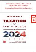 TEST BANK For McGraw-Hill's Essentials of Federal Taxation 2024 Edition, 15th Edition By Brian Spilker, Benjamin Ayers, Verified Chapters 1 - 17, Complete