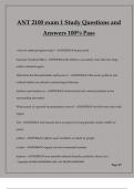 ANT 2100 exam 1 Study Questions and Answers 100% Pass