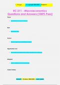 EC 211 - Macroeconomics Questions and Answers (100% Pass)