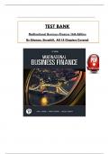 Test Bank for Multinational Business Finance 16th Edition By (Eiteman/Stonehill/Moffett), ISBN: 9780137496013, All 18 Chapters Covered  ||Complete A+ Guide