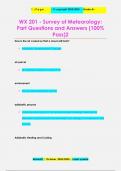 WX 201 - Survey of Meteorology:  Part Questions and Answers (100%  Pass)2