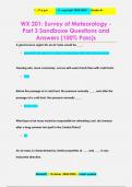 WX 201: Survey of Meteorology - Part 3 Sandboxe Questions and  Answers (100% Pass)s