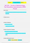 WX 201 - Survey of Meteorology:  Part Questions and Answers (100%  Pass)3