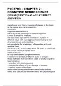 PYC3703 - CHAPTER 2: COGNITIVE NEUROSCIENCE (EXAM QUESTIONAS AND CORRECT ANSWERS)