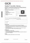 Actual 2024 OCR GCSE Chemistry B Twenty First Century Science J258/02: Depth in Chemistry (Foundation Tier) Merged Question Paper + Mark Scheme + Data Sheet