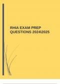 PACKAGE DEAL FOR THE RHIA EXAMS 2024-2025 |GUARANTEED ACCURATE ANSWERS |PASS