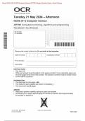 Actual 2024 OCR GCSE Computer Science J277/01: Computer systems Merged Question Paper +Mark Scheme