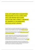 CON 2370 SIMPLIFIED ACQUISITION PROCEDURES ACTUAL EXAM 2024-2025|200 BRAND NEW EXAM QUESTIONS AND CORRECT ANSWERS ALL GRADED A+|GUARANTEED SUCCESS|LATEST UPDATE 