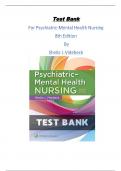 Test Bank Psychiatric Mental Health Nursing 8th edition by Shelia Videbeck