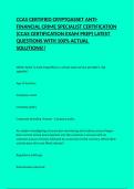 CCAS CERTIFIED CRYPTOASSET ANTI-FINANCIAL CRIME SPECIALIST CERTIFICATION (CCAS CERTIFICATION EXAM PREP) LATEST QUESTIONS WITH 100% ACTUAL SOLUTIONS!!