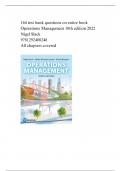 Operations Management Slack 10th edition - 164 test bank questions and answers