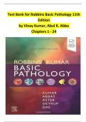 Test Bank for Robbins Basic Pathology 11th Edition by Vinay Kumar, Abul K. Abba