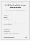 FIN 4604 Exam Practice Questions and Answers 100% Pass