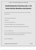 Health Disparities Final Exam (Ch. 1-12) Exam Practice Questions and Answers