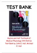 Guyton and Hall Textbook of Medical Physiology 14th Edition Test Bank by John E. Hall, Michael E. Hall