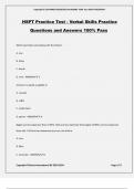 HSPT Practice Test - Verbal Skills Practice Questions and Answers 100% Pass