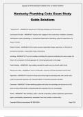 Kentucky Plumbing Code Exam Study Guide Solutions