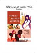 TEST BANK For Maternity and Women's Health Care 13th Edition by Lowdermilk; Cashion; Perry; Alden; Verified Chapters 1 - 37, Complete Newest Version 2024|2025