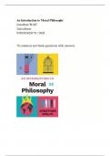 An Introduction to Moral Philosophy Wolff 2nd ed. - 76 Common test bank questions with answers