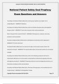 National Patient Safety Goal Prophesy Exam Questions and Answers