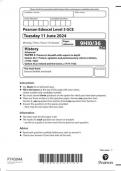 Pearson Edexcel Level 3 GCE History Advanced PAPER 3: Themes in breadth with aspects in depth Option 36.1: Protest, agitation and parliamentary reform in Britain, c1780–1928 Option 36.2: Ireland and the Union, c1774–1923 question paper june 2024 9hio/36