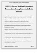 NCM 120: Decent Work Employment and Transcultural Nursing Exam Study Guide Solutions