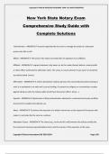 New York State Notary Exam Comprehensive Study Guide with Complete Solutions