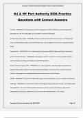 NJ & NY Port Authority SIDA Practice Questions with Correct Answers