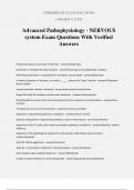 Advanced Pathophysiology - NERVOUS system Exam Questions With Verified Answers