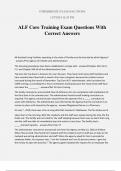 ALF Core Training Exam Questions With Correct Answers