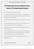 NY Independent General Adjuster Exam - Series 17-70 Study Guide Solutions