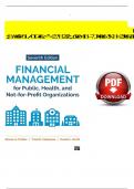 Solution Manual for Financial Management for Public Health, and Not-for-Profit Organizations 7th Edition by Finkler, Calabrese & Smith Verified Chapters 1 - 15, Complete