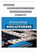 Solution Manual for Accounting What The Numbers Mean, 13th Edition By David Marshall | Verified Chapter's 1 - 16 | Complete Newest Version