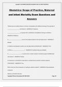 Obstetrics: Scope of Practice, Maternal and Infant Mortality Exam Questions and Answers