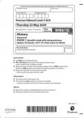 Pearson Edexcel Level 3 GCE History Advanced PAPER 1: Breadth study with interpretations Option 1E: Russia, 1917–91: from Lenin to Yeltsin question paper june 2024 9hio/1e