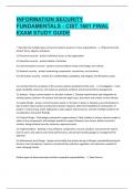 Information Security Fundamentals - CIST 1601 Final Exam Study Guide