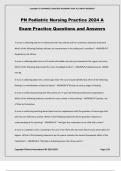 PN Pediatric Nursing Practice 2024 A Exam Practice Questions and Answers