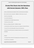 Private Pilot Check ride Oral Questions with Correct Answers 100% Pass