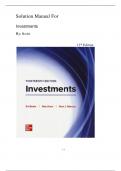 Solution Manual for Investments 13th Edition Bodie| All Chapters | Newest Edition 