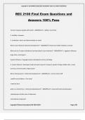 REC 2100 Final Exam Questions and Answers 100% Pass