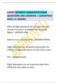 LATEST SKYWEST CUMULATIVE EXAM  QUESTIONS AND ANSWERS | GURANTEED PASS| A+ GRADE| 