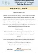 BIOLOGY PREP TEST B Questions with all the correct answers (Latest updated questions and answers) 