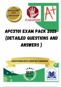 APC3701 EXAM PACK 2025  {DETAILED QUESTIONS AND ANSWERS }