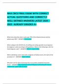 NHA CBCS FINAL EXAM WITH CORRECT ACTUAL QUESTIONS AND CORRECTLY  WELL DEFINED ANSWERS LATEST 2024 – 2025  ALREADY GRADED A+ 