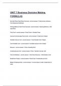 BTEC UNIT 7 Business Decision Making: FORMULAS with Complete Solutions