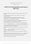 APCO LAW Exam Questions And Answers 100% Pass