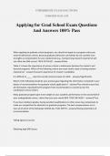 Applying for Grad School Exam Questions And Answers 100% Pass