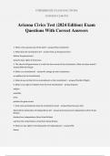 Arizona Civics Test (2024 Edition) Exam Questions With Correct Answers