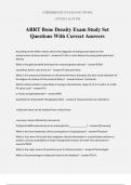 ARRT Bone Density Exam Study Set Questions With Correct Answers